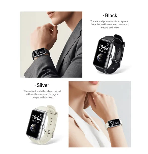 Tanawal Mart Hoco smart sports watch displaying digital time and fitness tracking features on a black band and sleek screen.