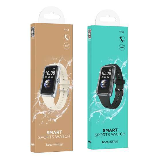 Tanawal Mart Hoco Smart Sports Watch showing digital display with fitness data and sleek black strap.