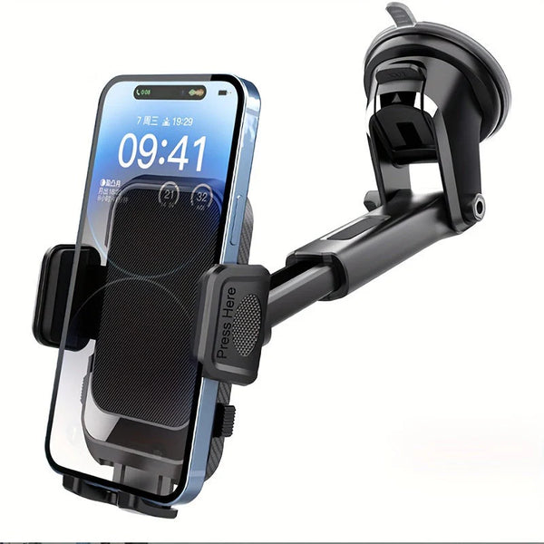 Black Tanawal Mart rotating car phone holder with adjustable 360-degree dashboard mount for secure smartphone placement.