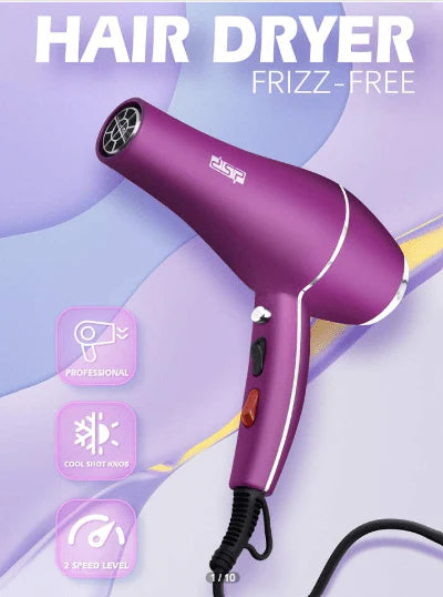 Tanawal Mart frizz-free hair dryer with sleek design, featuring multiple heat and speed settings for smooth, shiny hair.