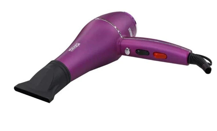 Tanawal Mart frizz-free hair dryer with sleek design, showcasing its nozzle and controls for smooth, shiny hair.