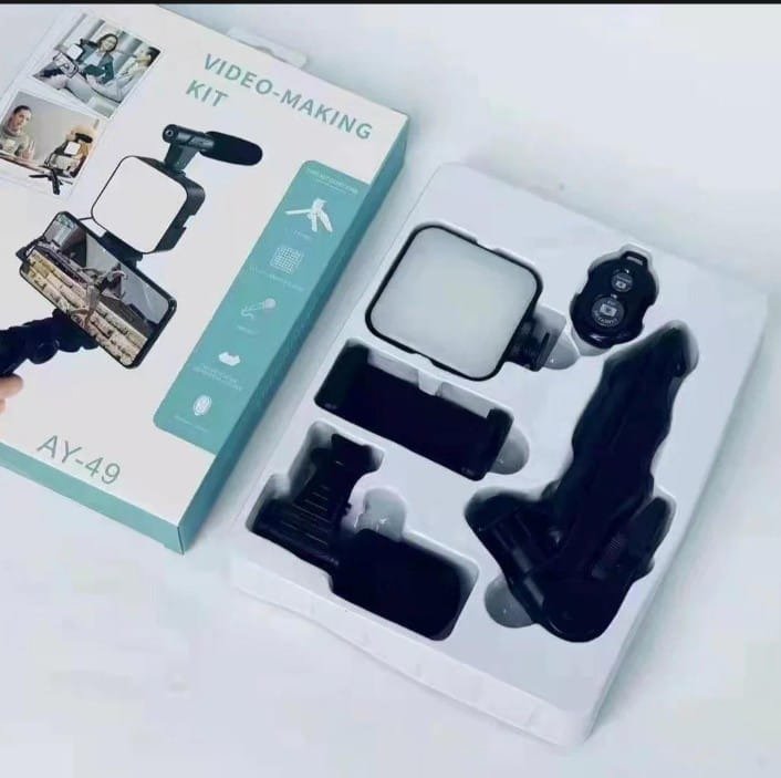 AY-49 Vlogging Kit - Tripod, LED Light & Shotgun Mic 4 AY-49 Vlogging Kit - Tripod, LED Light & Shotgun Mic - Image 4