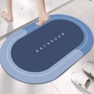 Non-Slip Oval Bathroom Mat - Waterproof Washroom Mat 39x59cm