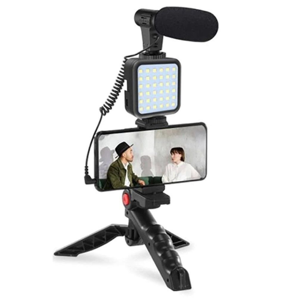 Vlogging Kit for Mobile & DSLR - Tripod, Mic, LED Light Setup 4 Vlogging Kit for Mobile & DSLR - Tripod, Mic, LED Light Setup - Image 4