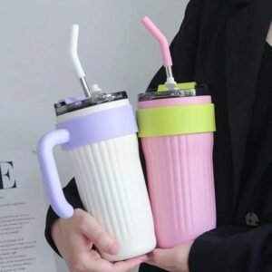 40oz Stainless Steel Thermos Travel Mug with Straw