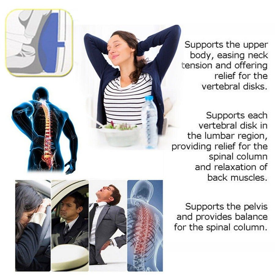 Car Seat Lumbar Support Cushion - Back Pain Relief Pillow 3 Car Seat Lumbar Support Cushion - Back Pain Relief Pillow - Image 3