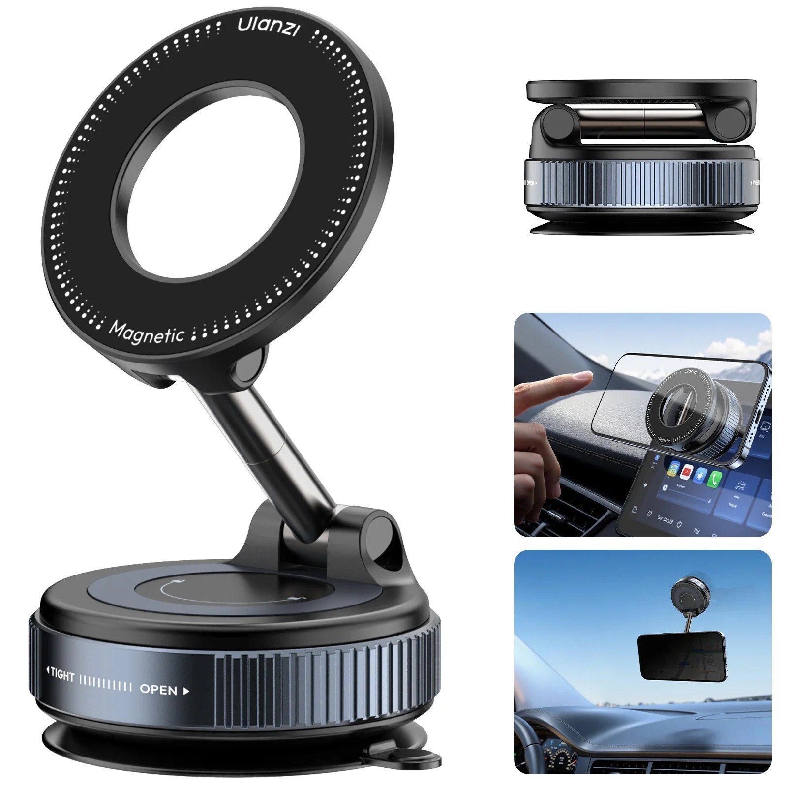 Upgraded 360 Vacuum Magnetic Car Mount Phone Holder 2 Upgraded 360 Vacuum Magnetic Car Mount Phone Holder - Image 2