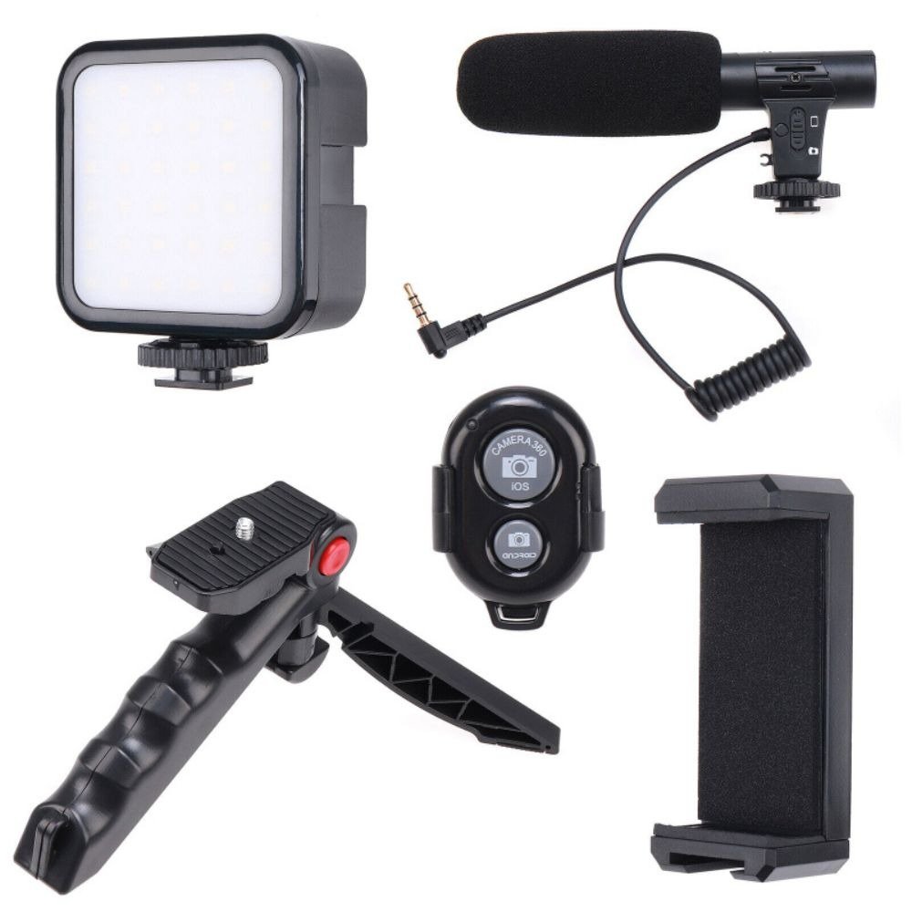Vlogging Kit for Mobile & DSLR - Tripod, Mic, LED Light Setup 5 Vlogging Kit for Mobile & DSLR - Tripod, Mic, LED Light Setup - Image 5