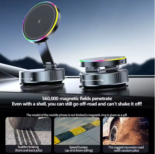 Strong Magnetic Phone Holder - Foldable 360 Vacuum Mount 1 Strong Magnetic Phone Holder - Foldable 360 Vacuum Mount