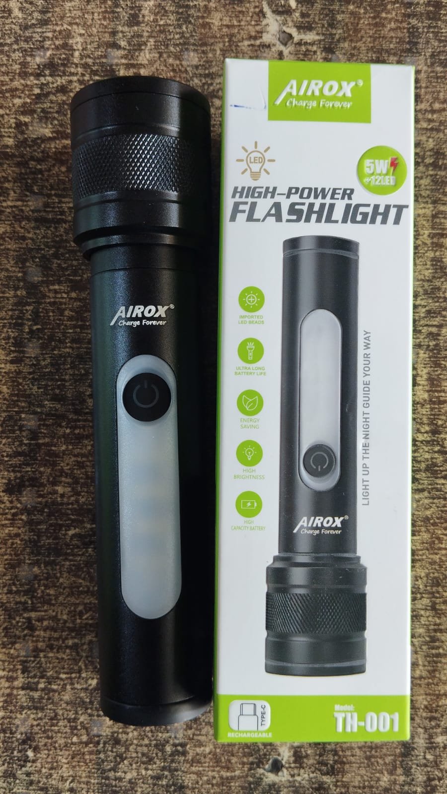 Airox 5-in-1 Rechargeable Flashlight - Type-C Charging 1 Airox 5-in-1 Rechargeable Flashlight - Type-C Charging