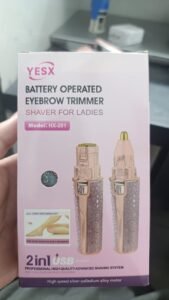 2-in-1 eyebrow trimmer and facial hair shaver shown with its trimmer head attached